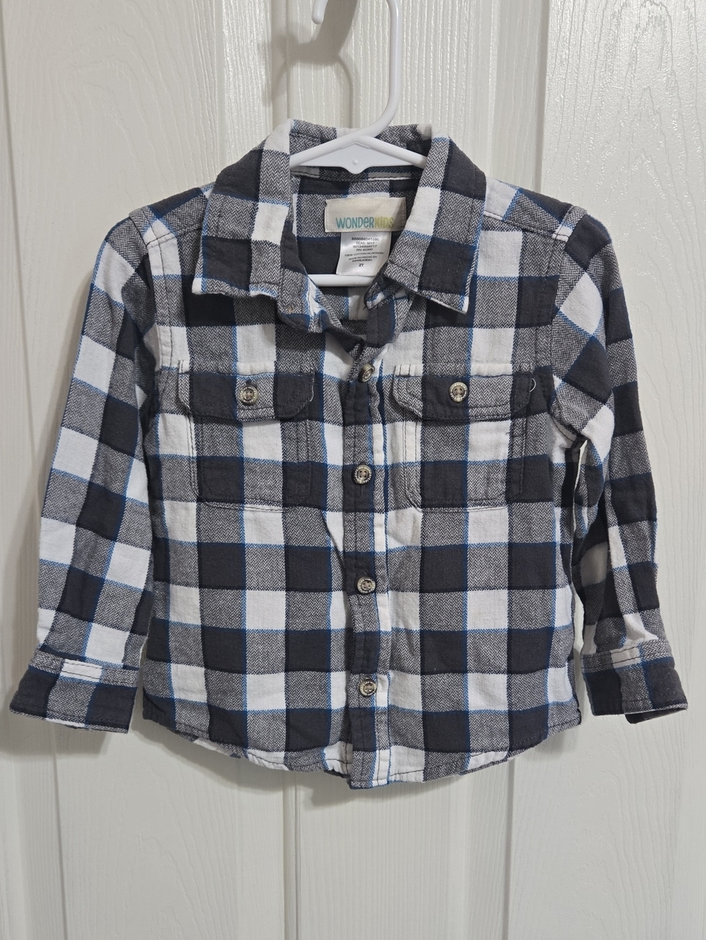 Wonderkids 2T plaid long sleeve shirt